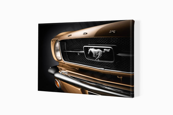 1965 Ford Mustang A3 (297 x 420 mm / 11.7 x 16.5 in) / Canvas Print (Mounted on Wood Internal Frame) / No Mount