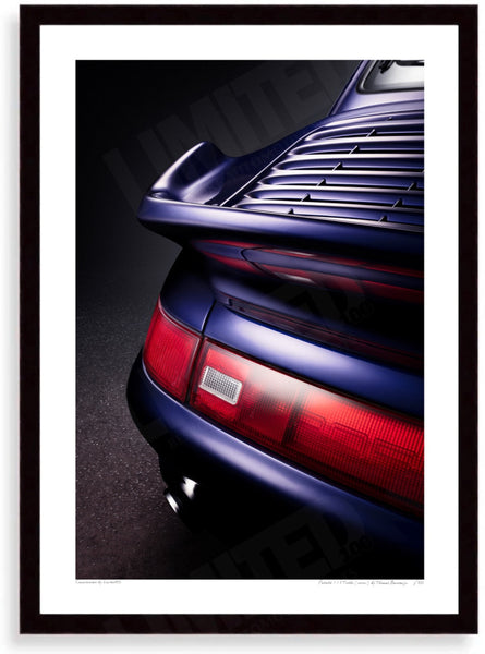 Porsche 993 Turbo (detail) A3 (297 x 420 mm / 11.7 x 16.5 in) / Black Wood Frame (Printed on Fine Art Paper) / No Mount
