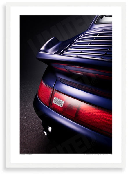Porsche 993 Turbo (detail) A3 (297 x 420 mm / 11.7 x 16.5 in) / White Wood Frame (Printed on Fine Art Paper) / No Mount