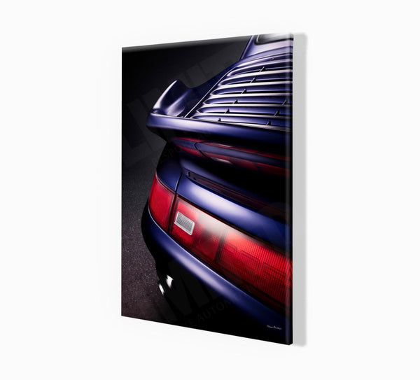 Porsche 993 Turbo (detail) A3 (297 x 420 mm / 11.7 x 16.5 in) / Canvas Print (Mounted on Wood Internal Frame) / No Mount