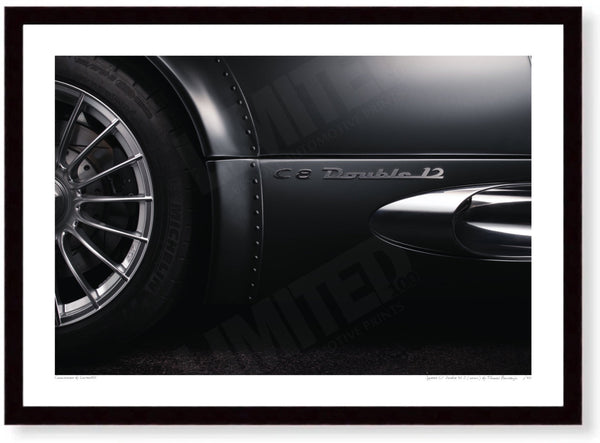 Spyker C8 Double 12 S (detail) A3 (297 x 420 mm / 11.7 x 16.5 in) / Black Wood Frame (Printed on Fine Art Paper) / No