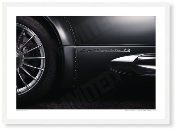 Spyker C8 Double 12 S (detail) A3 (297 x 420 mm / 11.7 x 16.5 in) / White Wood Frame (Printed on Fine Art Paper) / No