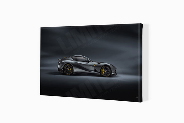 Ferrari 812 Competizione S (254 x 420 mm) / Canvas Print (Mounted on Wood Internal Frame) / No Mount