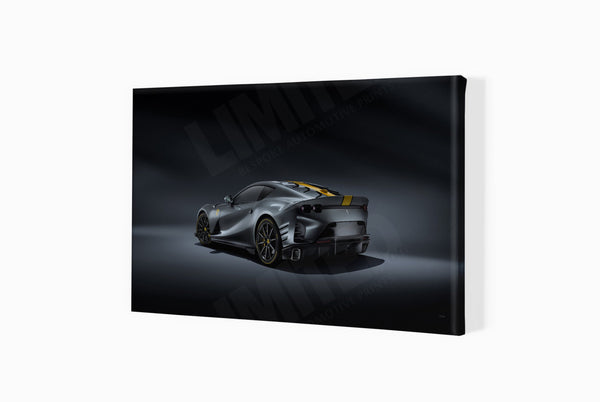 Ferrari 812 Competizione S (262 x 420 mm) / Canvas Print (Mounted on Wood Internal Frame) / No Mount