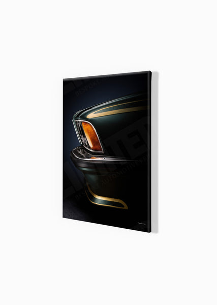 BMW 628 CSi E24 1984 A3 (297 x 420 mm / 11.7 x 16.5 in) / Canvas Print (Mounted on Wood Internal Frame) / No Mount
