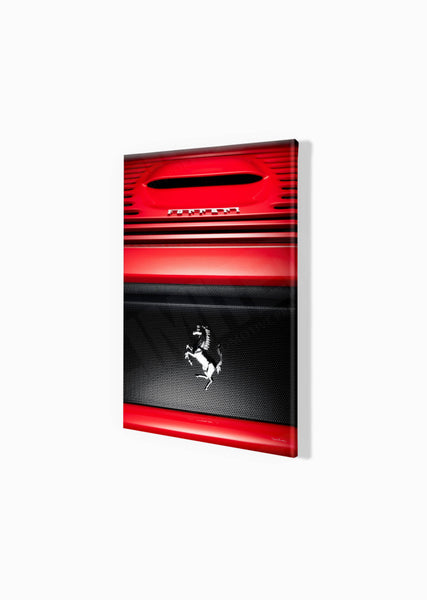 Ferrari 355 Cavallino Rampante A3 (297 x 420 mm / 11.7 x 16.5 in) / Canvas Print (Mounted on Wood Internal Frame) / No