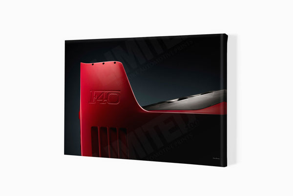 Ferrari F40 Spoiler A3 (297 x 420 mm / 11.7 x 16.5 in) / Canvas Print (Mounted on Wood Internal Frame) / No Mount