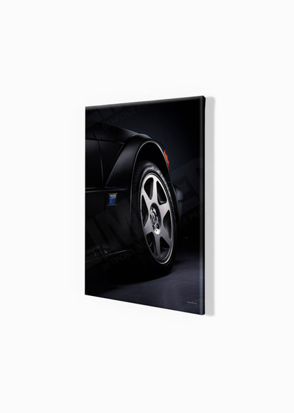 Mercedes-Benz 190 E 2.5-16 EVO II A3 (297 x 420 mm / 11.7 x 16.5 in) / Canvas Print (Mounted on Wood Internal Frame)