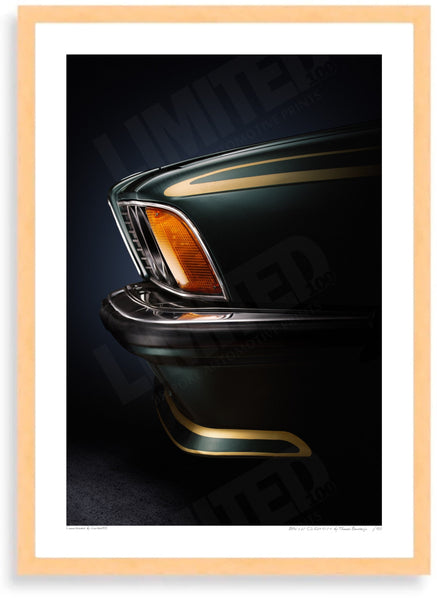 BMW 628 CSi E24 1984 A3 (297 x 420 mm / 11.7 x 16.5 in) / Wood Frame (Printed on Fine Art Paper) / No Mount