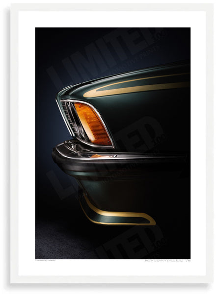 BMW 628 CSi E24 1984 A3 (297 x 420 mm / 11.7 x 16.5 in) / White Wood Frame (Printed on Fine Art Paper) / No Mount