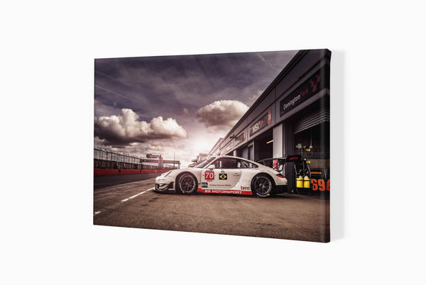 Porsche 997 GT3 RSR A3 (297 x 420 mm / 11.7 x 16.5 in) / Canvas Print (Mounted on Wood Internal Frame) / No Mount