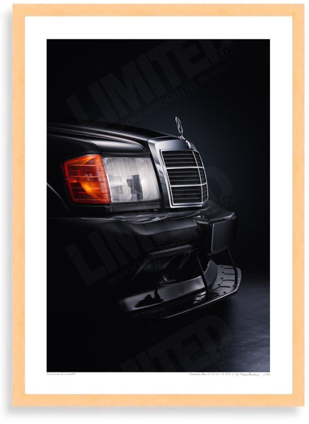 Mercedes-Benz 190 E 2.5-16 EVO II A3 (297 x 420 mm / 11.7 x 16.5 in) / Wood Frame (Printed on Fine Art Paper) / No Mount