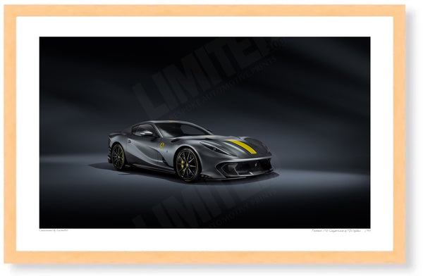 Ferrari 812 Competizione S (243 x 420 mm) / Wood Frame (Printed on Fine Art Paper) / No Mount