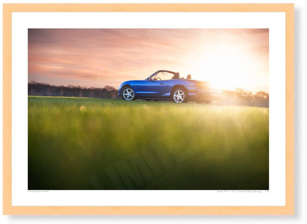 Mazda MX-5 (NB-FL) A3 (297 x 420 mm / 11.7 x 16.5 in) / Wood Frame (Printed on Fine Art Paper) / No Mount