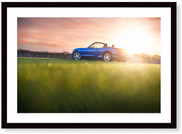 Mazda MX-5 (NB-FL) A3 (297 x 420 mm / 11.7 x 16.5 in) / Black Wood Frame (Printed on Fine Art Paper) / No Mount