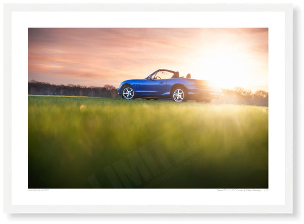 Mazda MX-5 (NB-FL) A3 (297 x 420 mm / 11.7 x 16.5 in) / White Wood Frame (Printed on Fine Art Paper) / No Mount