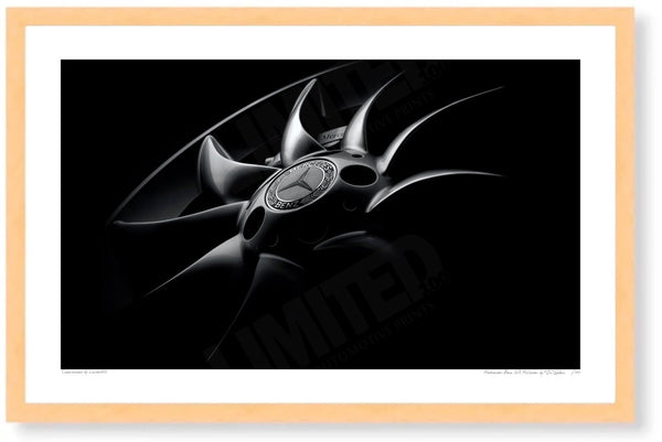 Mercedes-Benz SLR McLaren (detail) A3 (297 x 420 mm / 11.7 x 16.5 in) / Wood Frame (Printed on Fine Art Paper) / No