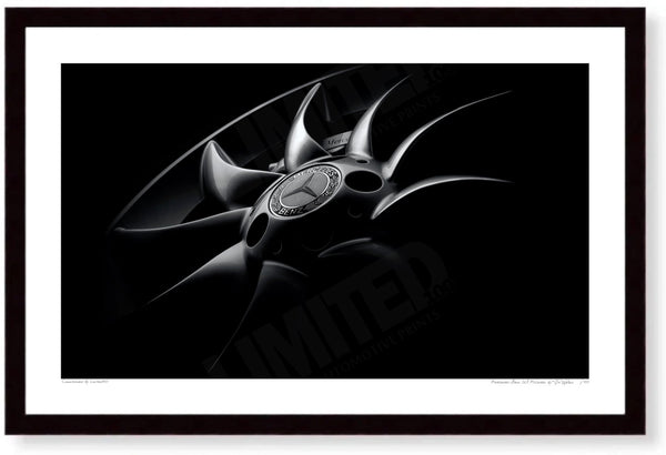 Mercedes-Benz SLR McLaren (detail) A3 (297 x 420 mm / 11.7 x 16.5 in) / Black Wood Frame (Printed on Fine Art Paper)