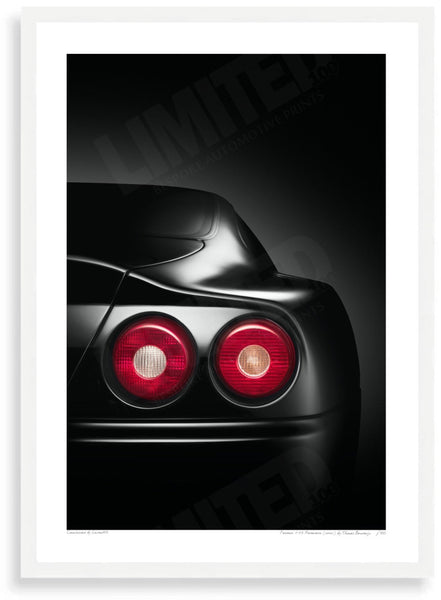 Ferrari 550 Maranello (detail) A3 (297 x 420 mm / 11.7 x 16.5 in) / White Wood Frame (Printed on Fine Art Paper) / No
