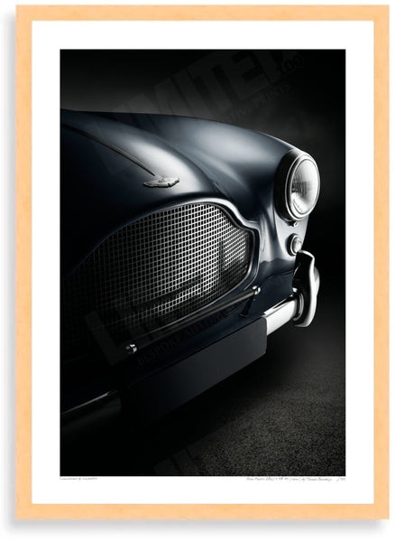 Aston Martin DB2/4 MKIII (detail) A3 (297 x 420 mm / 11.7 x 16.5 in) / Wood Frame (Printed on Fine Art Paper) / No Mount