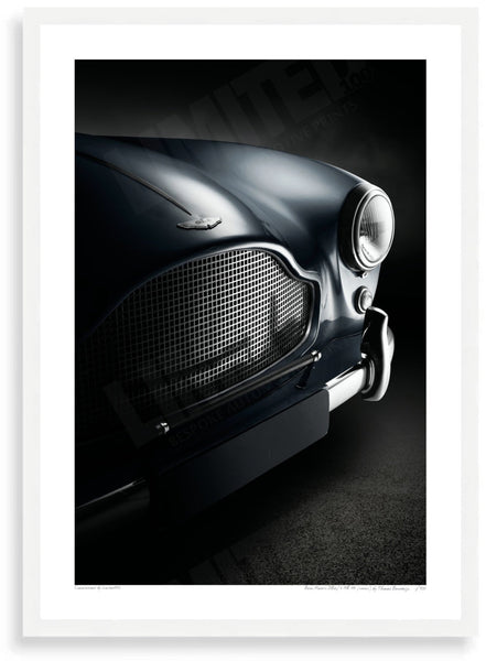 Aston Martin DB2/4 MKIII (detail) A3 (297 x 420 mm / 11.7 x 16.5 in) / White Wood Frame (Printed on Fine Art Paper)
