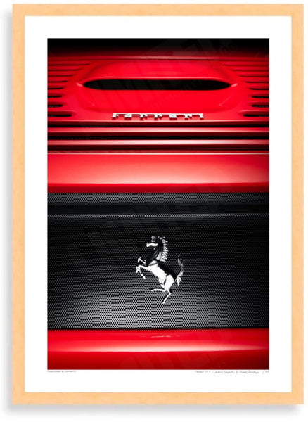 Ferrari 355 Cavallino Rampante A3 (297 x 420 mm / 11.7 x 16.5 in) / Wood Frame (Printed on Fine Art Paper) / No Mount