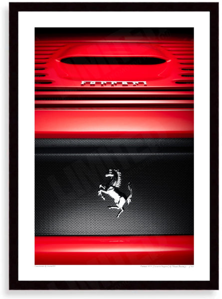 Ferrari 355 Cavallino Rampante A3 (297 x 420 mm / 11.7 x 16.5 in) / Black Wood Frame (Printed on Fine Art Paper) / No