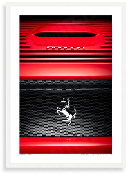 Ferrari 355 Cavallino Rampante A3 (297 x 420 mm / 11.7 x 16.5 in) / White Wood Frame (Printed on Fine Art Paper) / No