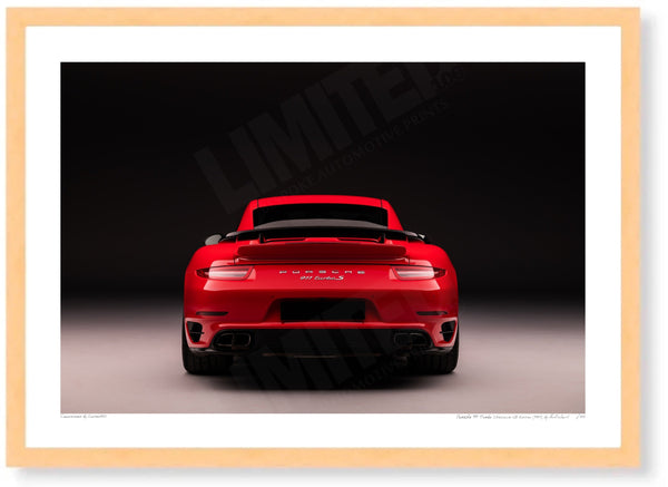 Porsche 911 (991.1) Turbo S Exclusive GB Edition A3 (297 x 420 mm / 11.7 x 16.5 in) / Wood Frame (Printed on Fine Art
