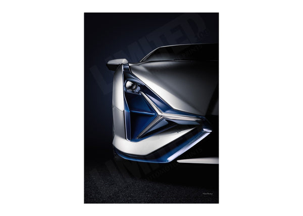 Lamborghini Sián (detail) A3 (297 x 420 mm / 11.7 x 16.5 in) / Canvas Print (Mounted on Wood Internal Frame) / No Mount