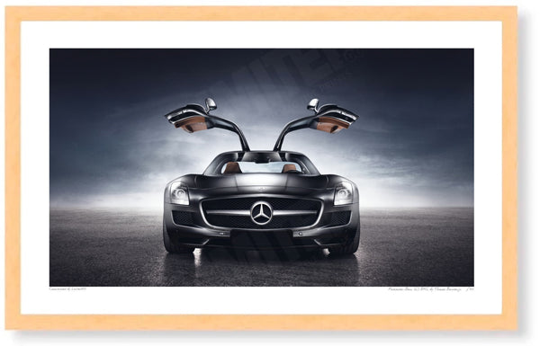 Mercedes-Benz SLS AMG S (257 x 420 mm) / Wood Frame (Printed on Fine Art Paper) / No Mount