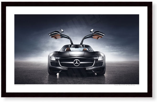 Mercedes-Benz SLS AMG S (257 x 420 mm) / Black Wood Frame (Printed on Fine Art Paper) / No Mount