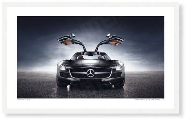 Mercedes-Benz SLS AMG S (257 x 420 mm) / White Wood Frame (Printed on Fine Art Paper) / No Mount