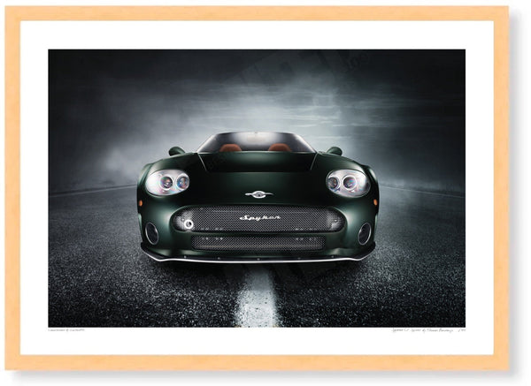 Spyker C8 Spyder A3 (297 x 420 mm / 11.7 x 16.5 in) / Wood Frame (Printed on Fine Art Paper) / No Mount