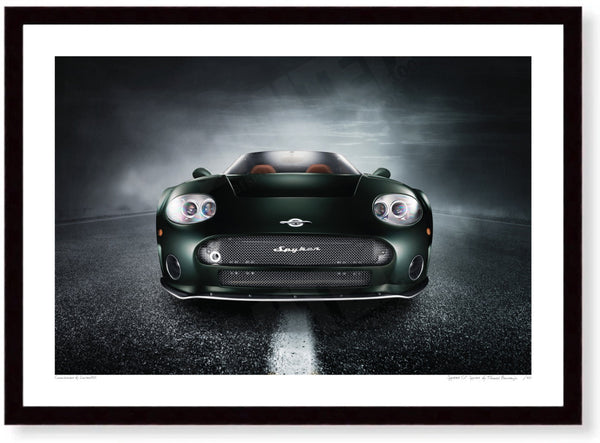 Spyker C8 Spyder A3 (297 x 420 mm / 11.7 x 16.5 in) / Black Wood Frame (Printed on Fine Art Paper) / No Mount
