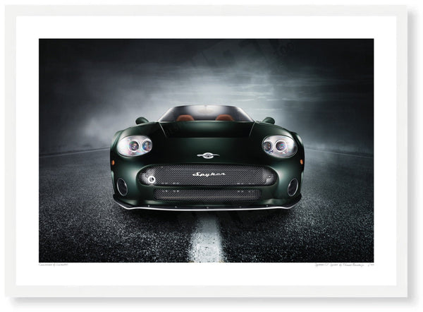 Spyker C8 Spyder A3 (297 x 420 mm / 11.7 x 16.5 in) / White Wood Frame (Printed on Fine Art Paper) / No Mount