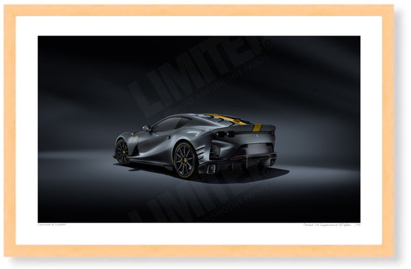 Ferrari 812 Competizione S (262 x 420 mm) / Wood Frame (Printed on Fine Art Paper) / No Mount