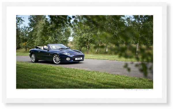 Aston Martin DB7 Vantage Volante S (420 x 247 mm) / White Wood Frame (Printed on Fine Art Paper) / No Mount