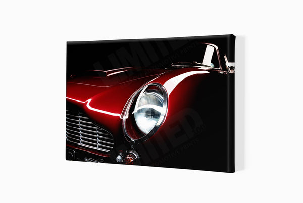 Aston Martin DB6 detail A3 (297 x 420 mm / 11.7 x 16.5 in) / Canvas Print (Mounted on Wood Internal Frame) / No Mount