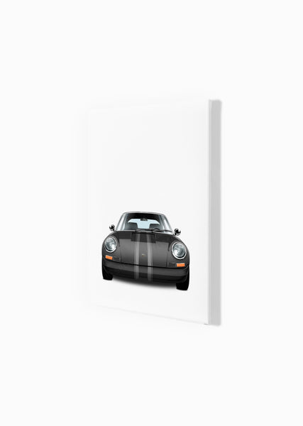 Porsche 911 Outlaw (black white) A3 (297 x 420 mm / 11.7 x 16.5 in) / Canvas Print (Mounted on Wood Internal Frame)