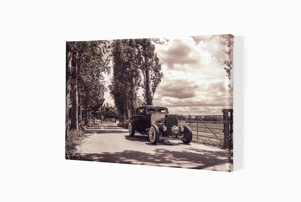 1932 Ford Hot Rod at Statfold Barn Railway A3 (297 x 420 mm / 11.7 x 16.5 in) / Canvas Print (Mounted on Wood Internal