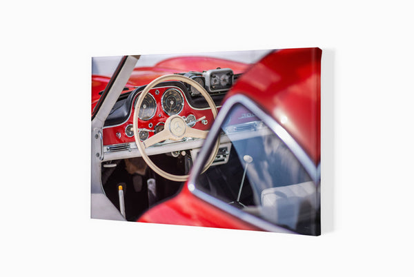 1956 Mercedes-Benz 300 SL A3 (297 x 420 mm / 11.7 x 16.5 in) / Canvas Print (Mounted on Wood Internal Frame) / No Mount