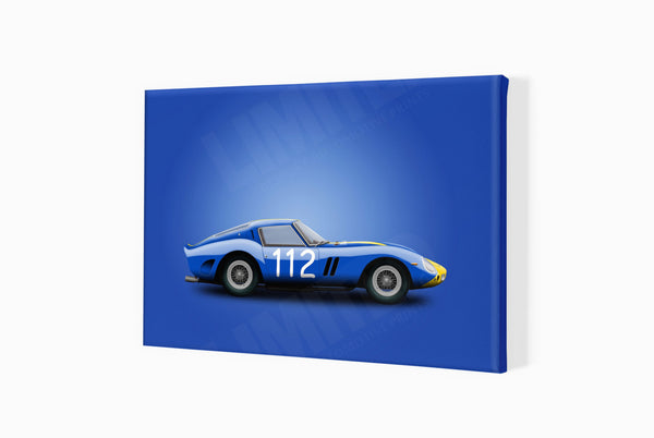 1962 Ferrari 250 GTO Chassis 3445GT A3 (297 x 420 mm / 11.7 x 16.5 in) / Canvas Print (Mounted on Wood Internal Frame)