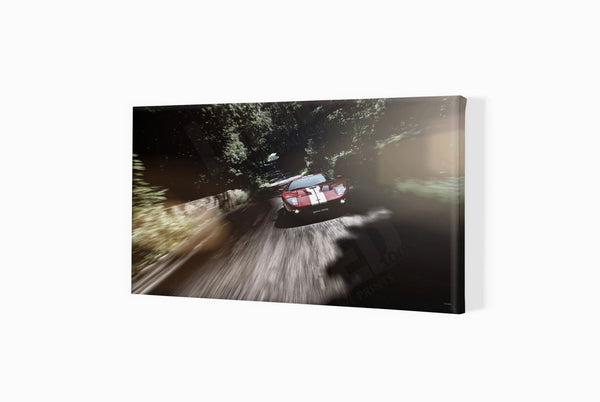 Ford GT Road Race S (420mm x 240) / Canvas Print (Mounted on Wood Internal Frame) / No Mount