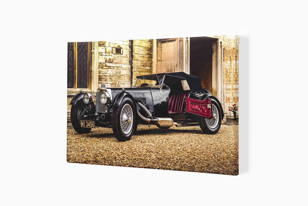 Aston Martin Short Chassis Le Mans 1933 at Turvey Abbey (Arrival) A3 (297 x 420 mm / 11.7 x 16.5 in) / Canvas Print