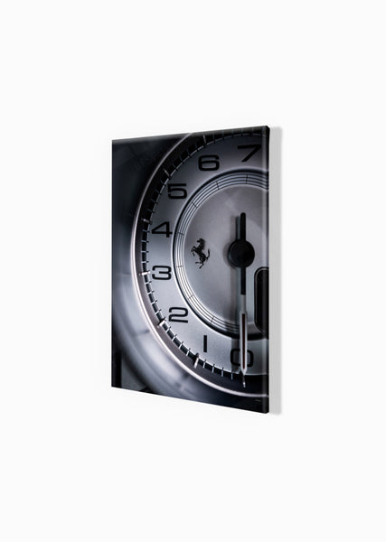 Ferrari 812 GTS rev counter A3 (297 x 420 mm / 11.7 x 16.5 in) / Canvas Print (Mounted on Wood Internal Frame) / No