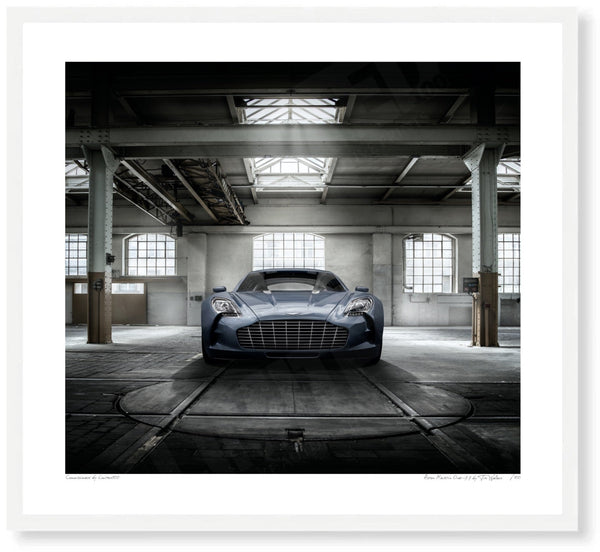 Aston Martin One-77 S (324 x 297 mm) / White Wood Frame (Printed on Fine Art Paper) / No Mount
