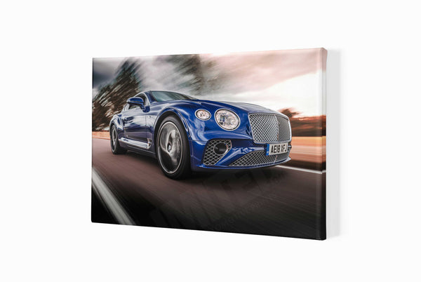 Bentley Continental GT in Bedfordshire A3 (297 x 420 mm / 11.7 x 16.5 in) / Canvas Print (Mounted on Wood Internal