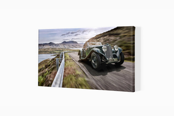 1937 Aston Martin 15/98 Short Abbey 2/4 seater sports S (420mm x 242) / Canvas Print (Mounted on Wood Internal Frame)