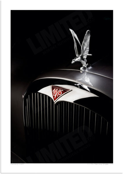 1955 Alvis Three Litre (silver eagle bonnet ornament sculpture) A3 (297 x 420 mm / 11.7 x 16.5 in) / Print-Only (Fine